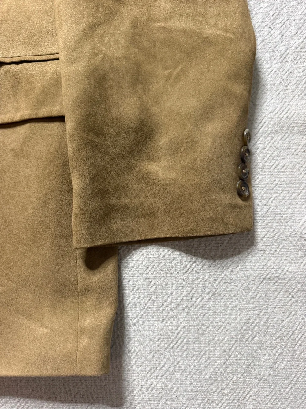 CHAPS Ralph Lauren Faux Suede Khaki Sports Coat 46R Blazer Jacket Fall Western